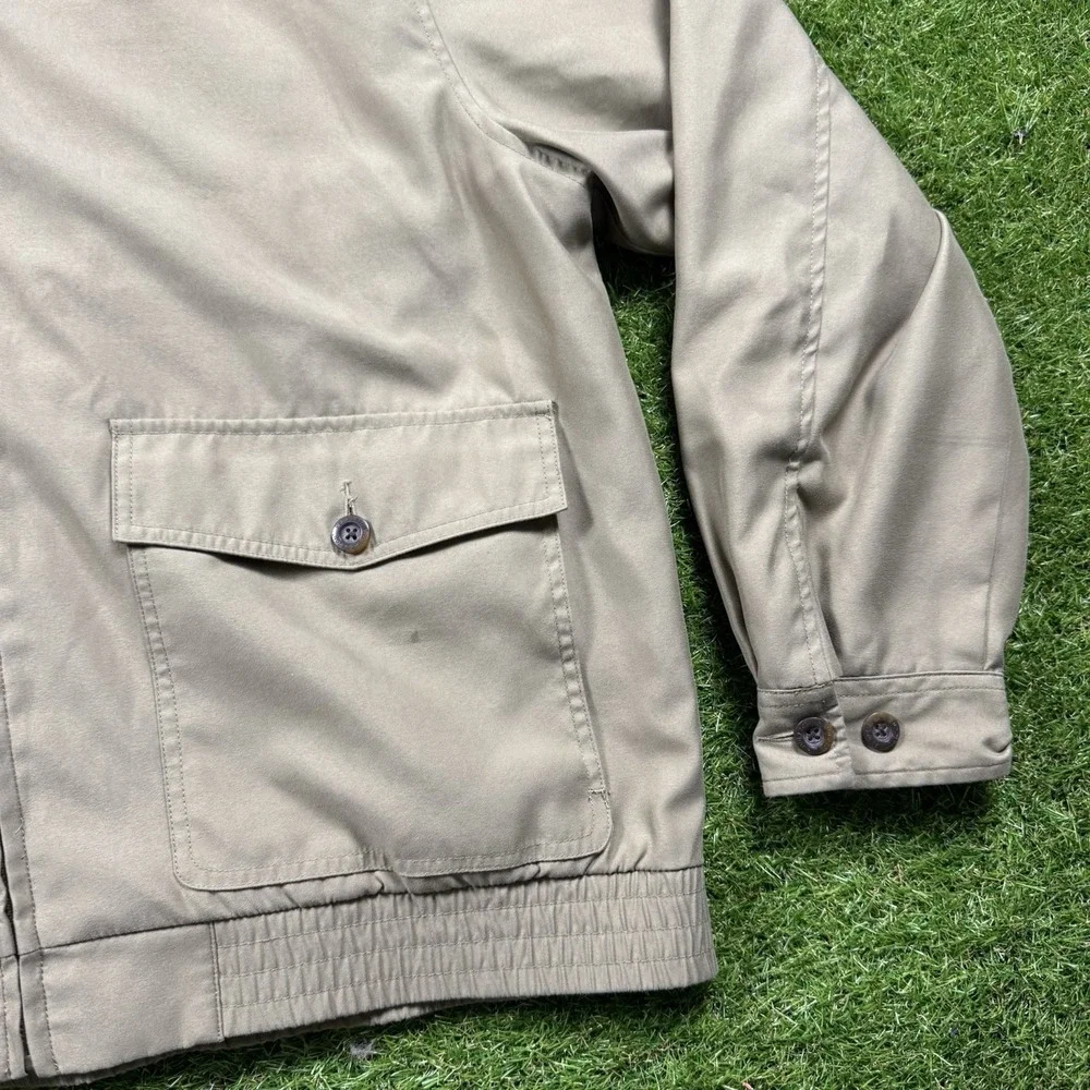 Pendleton Harrington Jacket Mens L Beige Bomber Plaid Lined Workwear Golf Nature